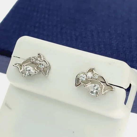 925 Sterling Silver CZ Stud Earrings for Women/Girl, US925P1257